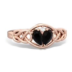 Onyx Celtic Love Knot 14K Rose Gold ring R5420