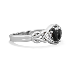 Onyx Celtic Love Knot 14K White Gold ring R5420