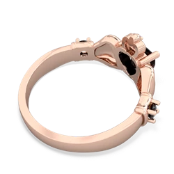 Garnet Claddagh Keepsake 14K Rose Gold ring R5245