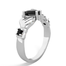 Lab Ruby Claddagh Keepsake 14K White Gold ring R5245