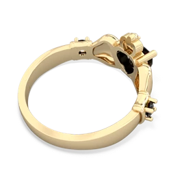 White Topaz Claddagh Keepsake 14K Yellow Gold ring R5245