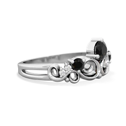 Garnet Crown Keepsake 14K White Gold ring R5740