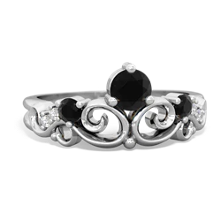 Garnet Crown Keepsake 14K White Gold ring R5740