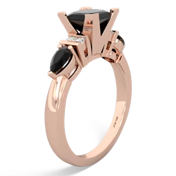 London Topaz 6Mm Princess Eternal Embrace Engagement 14K Rose Gold ring C2002