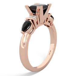 Lab Emerald 6Mm Princess Eternal Embrace Engagement 14K Rose Gold ring C2002