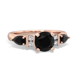 Turquoise 6Mm Round Eternal Embrace Engagement 14K Rose Gold ring R2005