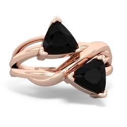 Onyx Split Band Swirl 14K Rose Gold ring R2341