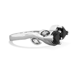 Onyx Floral Elegance 14K White Gold ring R5790