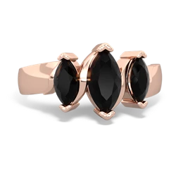 White Topaz Three Peeks 14K Rose Gold ring R2433