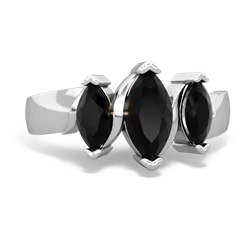 Garnet Three Peeks 14K White Gold ring R2433