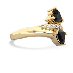 Onyx Heart To Heart 14K Yellow Gold ring R2064