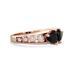 Onyx Heart To Heart 14K Rose Gold ring R3342