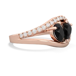 Onyx Nestled Heart Keepsake 14K Rose Gold ring R5650