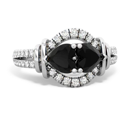 Onyx Art-Deco Keepsake 14K White Gold ring R5630