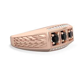 Opal Three Stone Tire Tread Men's 14K Rose Gold ring R0520