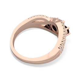 Lab Sapphire Three Stone Aurora 14K Rose Gold ring R3080