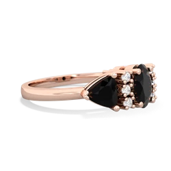 Smoky Quartz Antique Style Three Stone 14K Rose Gold ring R2186