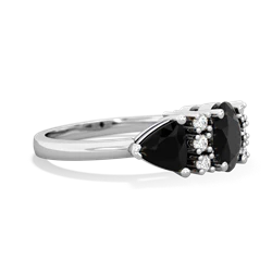 Onyx Antique Style Three Stone 14K White Gold ring R2186