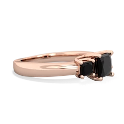 Smoky Quartz Three Stone Trellis 14K Rose Gold ring R4015