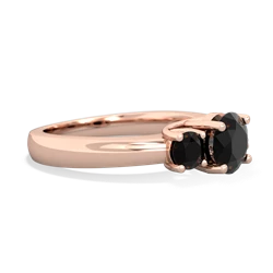 Pink Tourmaline Three Stone Round Trellis 14K Rose Gold ring R4018