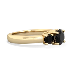 Onyx Three Stone Round Trellis 14K Yellow Gold ring R4018