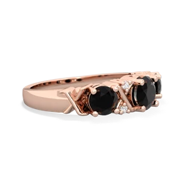 Lab Sapphire Hugs And Kisses 14K Rose Gold ring R5016