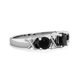 Lab Ruby Hugs And Kisses 14K White Gold ring R5016