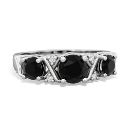 Jade Hugs And Kisses 14K White Gold ring R5016