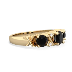 Lab Sapphire Hugs And Kisses 14K Yellow Gold ring R5016