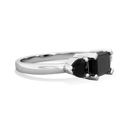 Onyx Three Stone 14K White Gold ring R5235