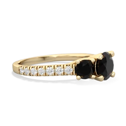 White Topaz Pave Trellis 14K Yellow Gold ring R5500
