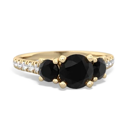 Onyx Pave Trellis 14K Yellow Gold ring R5500