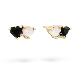 Onyx Sweethearts 14K Yellow Gold earrings E5260