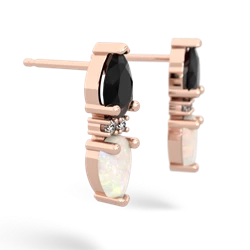 Onyx Bowtie Drop 14K Rose Gold earrings E0865