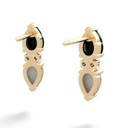 Onyx Bowtie Drop 14K Yellow Gold earrings E0865