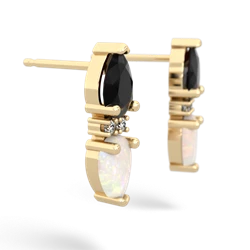 Onyx Bowtie Drop 14K Yellow Gold earrings E0865
