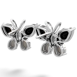 Onyx Butterfly 14K White Gold earrings E2215