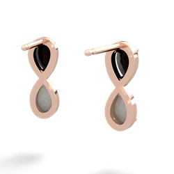 Onyx Infinity 14K Rose Gold earrings E5050