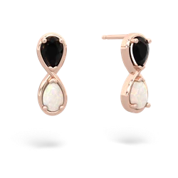 Onyx Infinity 14K Rose Gold earrings E5050