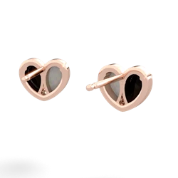 Onyx 'Our Heart' 14K Rose Gold earrings E5072