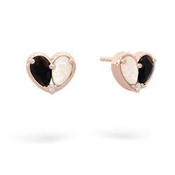 Onyx 'Our Heart' 14K Rose Gold earrings E5072