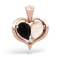 Onyx Two Become One 14K Rose Gold pendant P5330