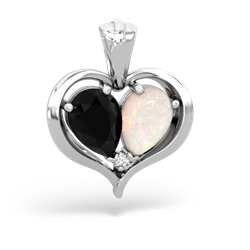 Onyx Two Become One 14K White Gold pendant P5330