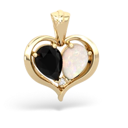 Onyx Two Become One 14K Yellow Gold pendant P5330