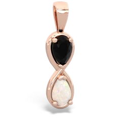 Onyx Infinity 14K Rose Gold pendant P5050