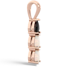 Onyx Dew Drops 14K Rose Gold pendant P2251