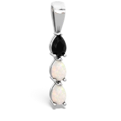 Onyx Dew Drops 14K White Gold pendant P2251