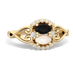 Onyx Love Nest 14K Yellow Gold ring R5860