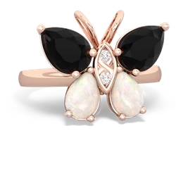 Onyx Butterfly 14K Rose Gold ring R2215