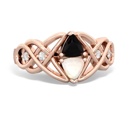 Onyx Keepsake Celtic Knot 14K Rose Gold ring R5300